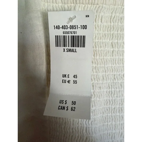 Abercrombie & Fitch Smocked Tank Top Linen Blend Coastal Cottagecore Soft XS NWT - Picture 3 of 4